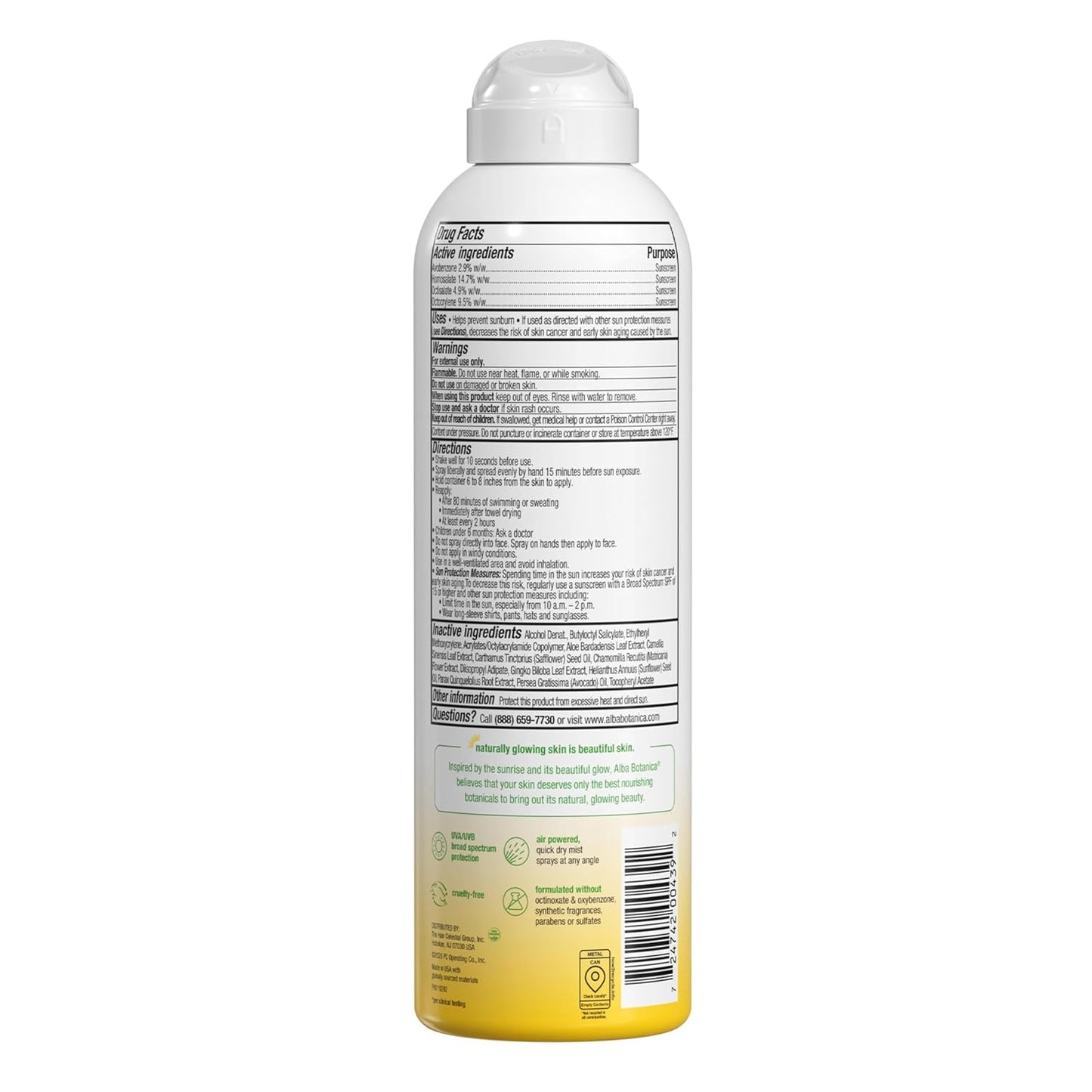 Hydrating Broad Spectrum SPF 70 Sunscreen Spray 5oz.