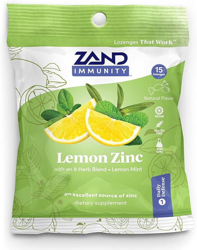 Lemon Zinc Lozenges 15 Count