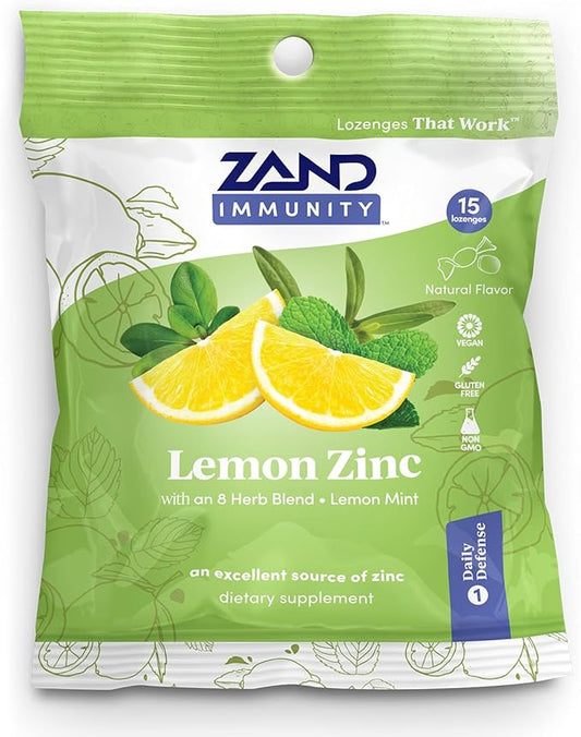 Lemon Zinc Lozenges 15 Count