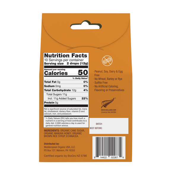 Organic Manuka Honey Drops With Echinacea