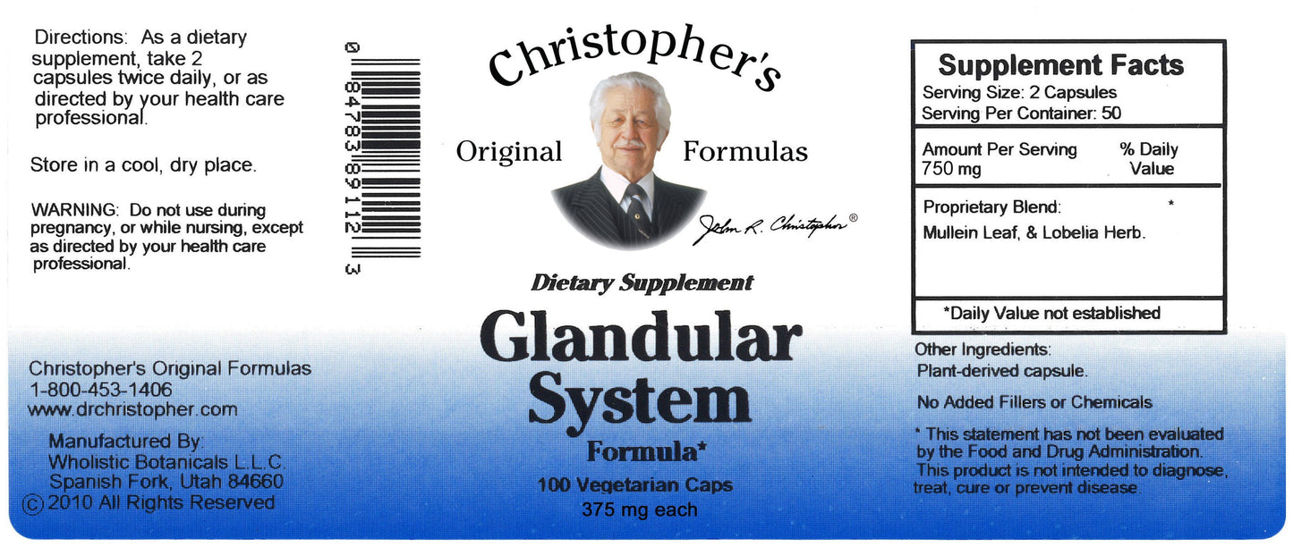 Glandular System Formula 375mg 100 Count