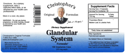 Glandular System Formula 375mg 100 Count