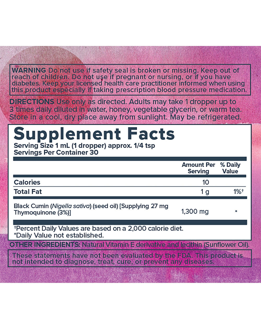 Black Seed Oil 3% Thymoquinone 1oz.