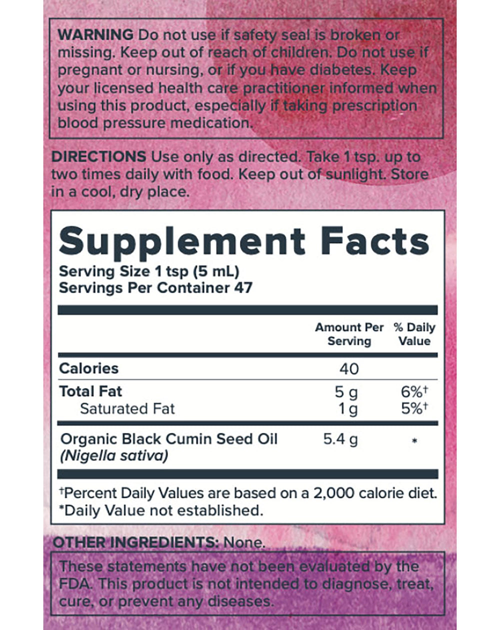 Black Seed Oil 8oz.