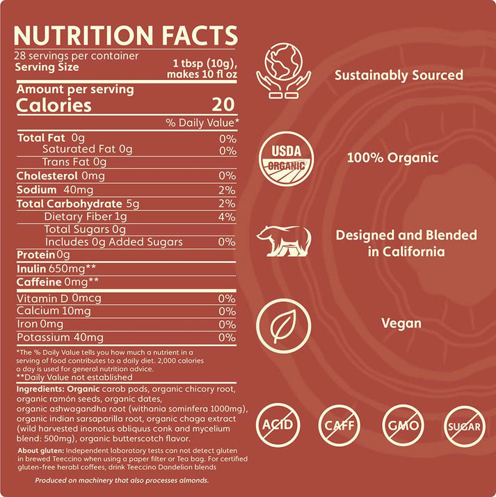Mushroom Herbal 'Coffee' Chaga Ashwagandha 10oz.