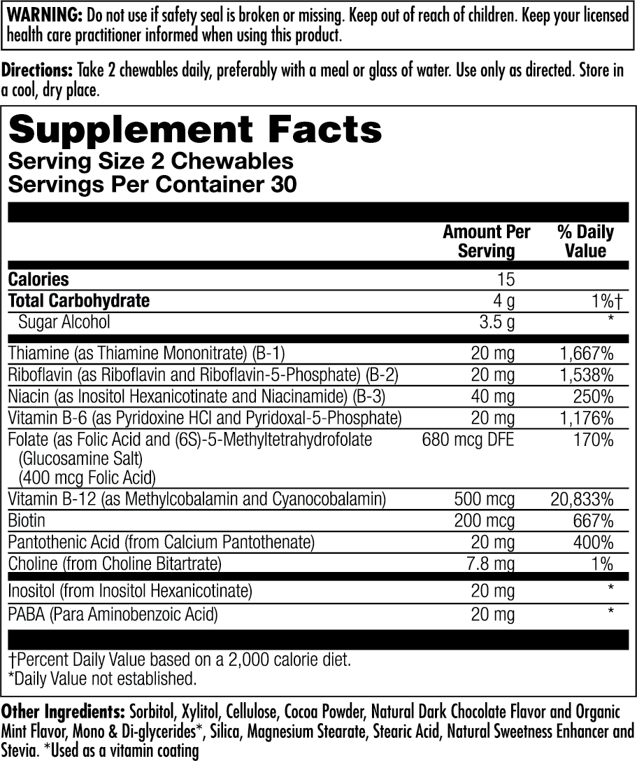 CoEnzyme B Complex Chewables 60 Count
