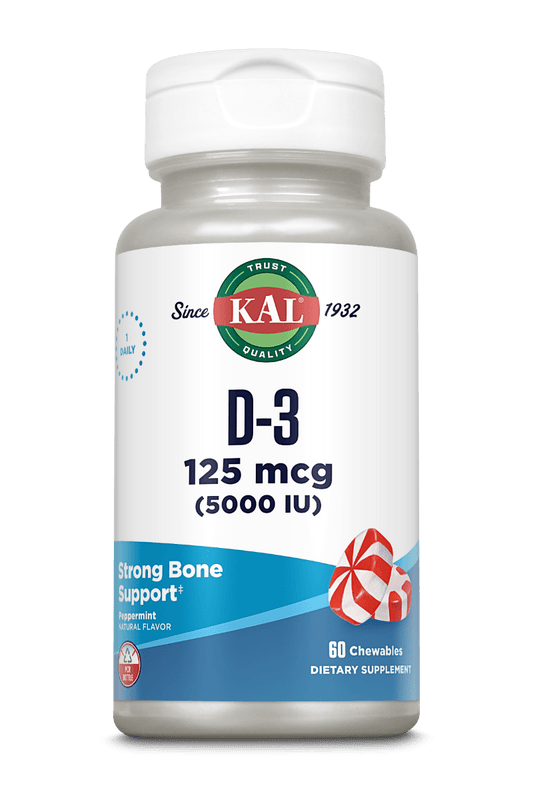 Vitamin D3 125mcg (Peppermint) Chewables 60 Count
