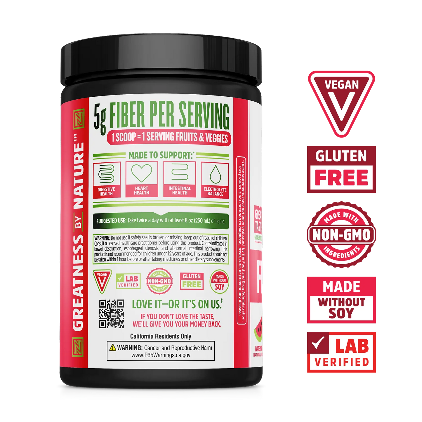 Fiber + Greens Powder Watermelon 60 Servings