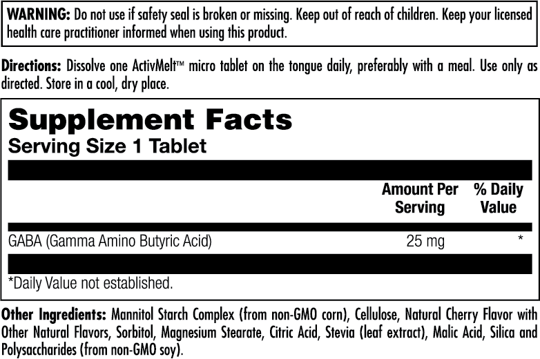 GABA 25mg Activmelt 120 Count