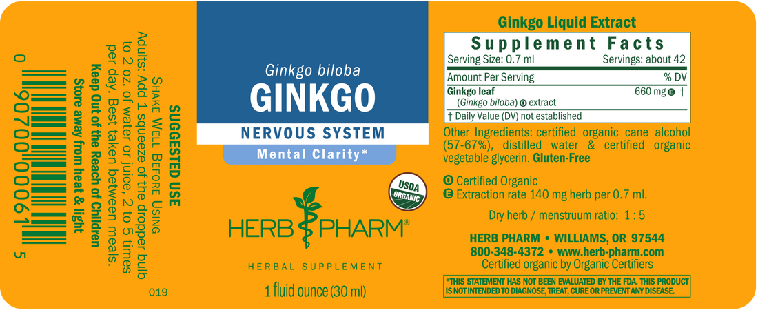 Ginkgo Extract Tincture 1oz.