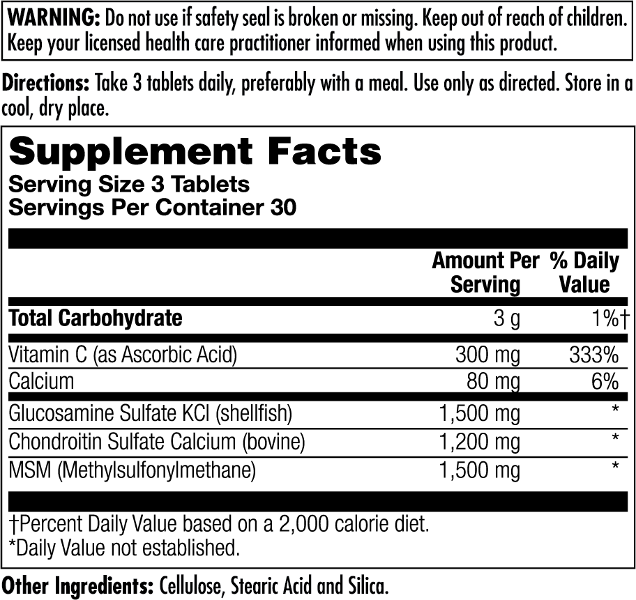 Glucosamine Chondroitin MSM 90 Count