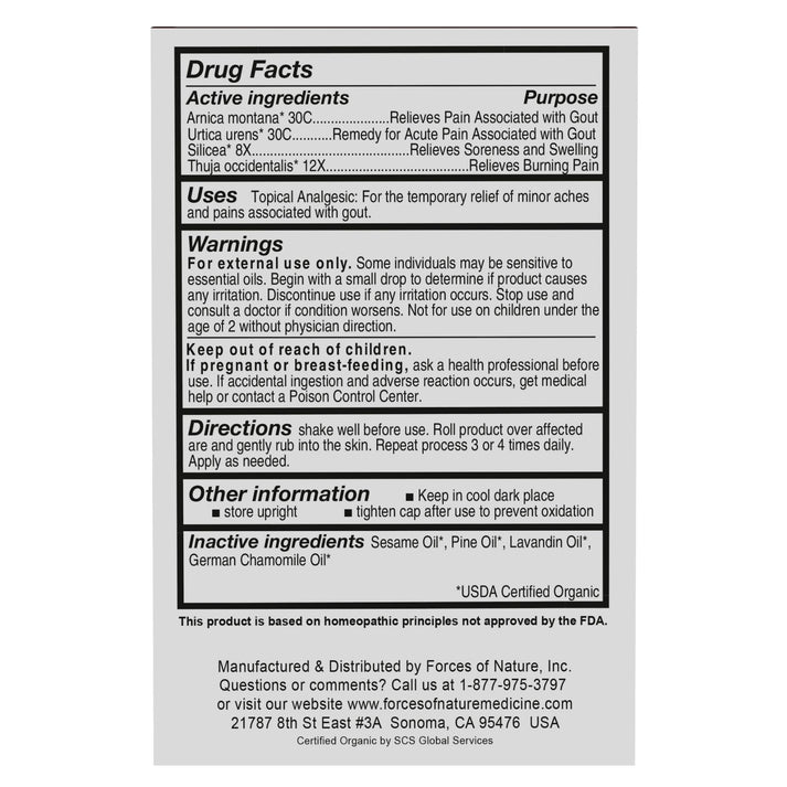 Organic Gout Pain Relief Roll On 4ml.