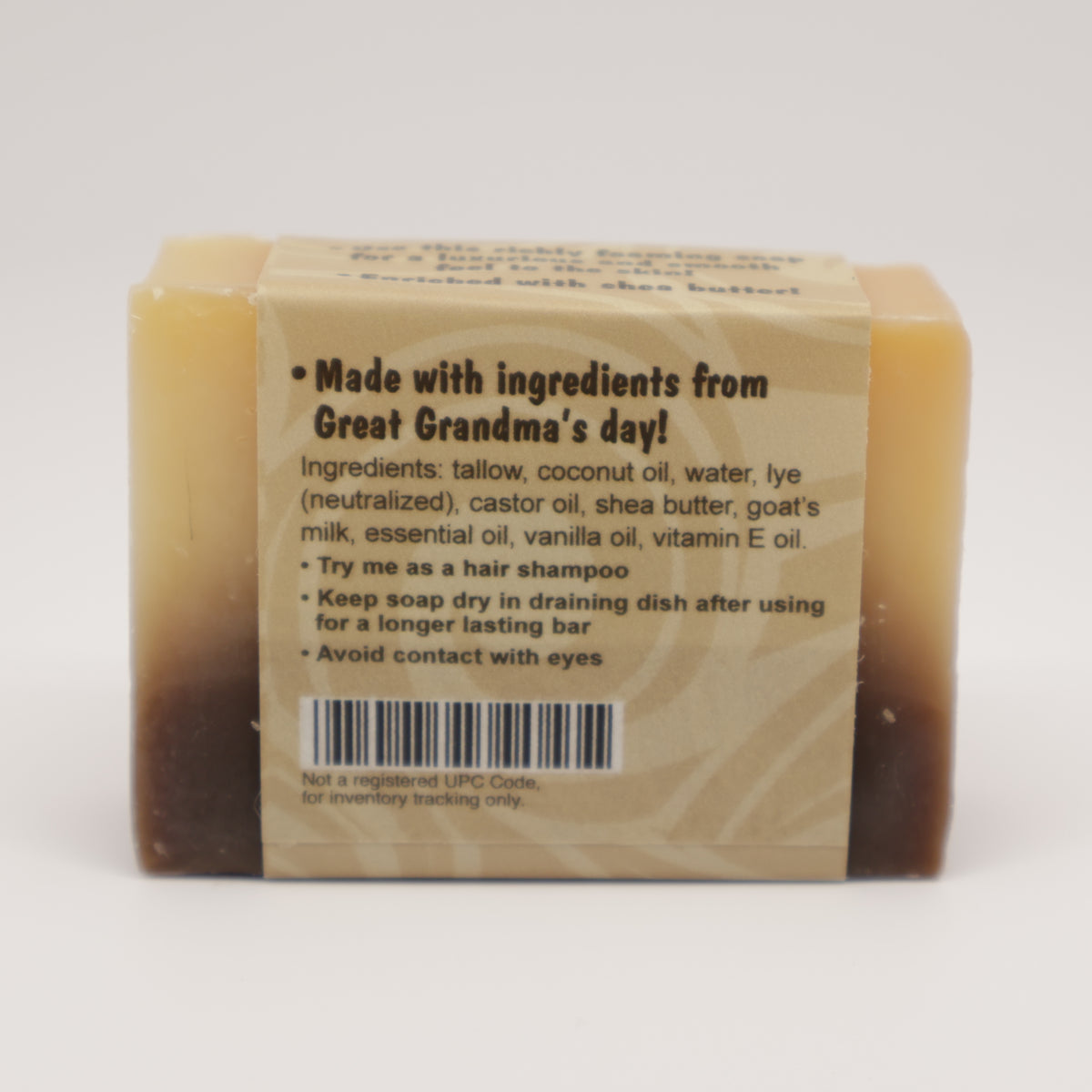 Vanilla/Almond Goats Milk Lye Soap Bar 3.75oz.