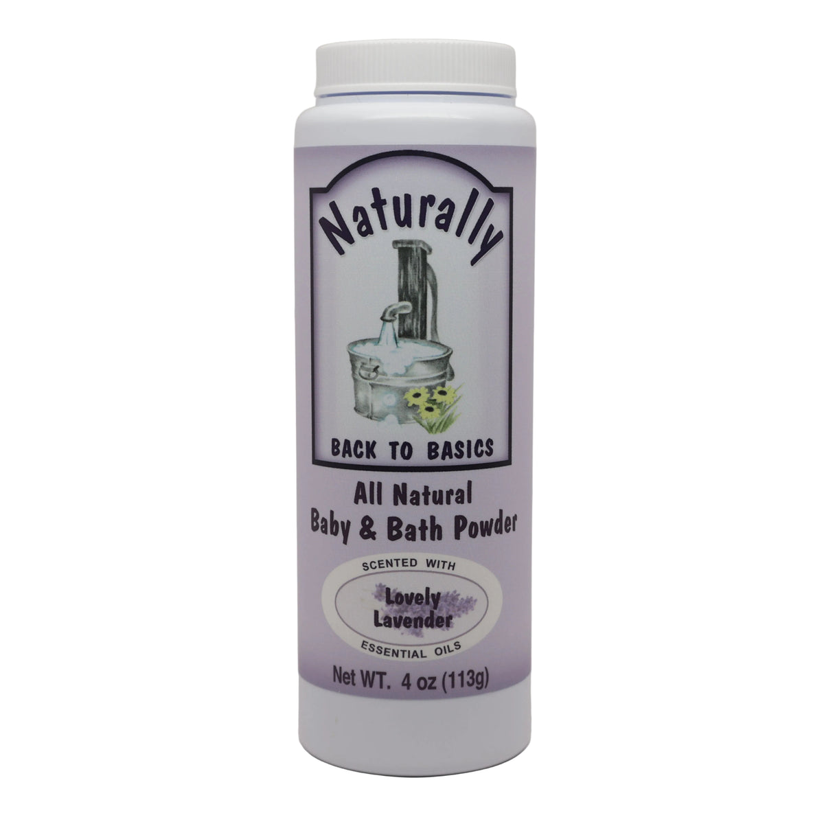 All Natural Baby & Bath Powder 4oz. Lovely Lavender