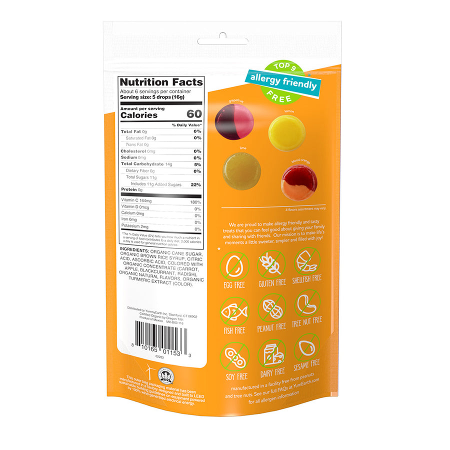 Organic Hard Candies Vitamin C & Citrus Grove 3.3oz.