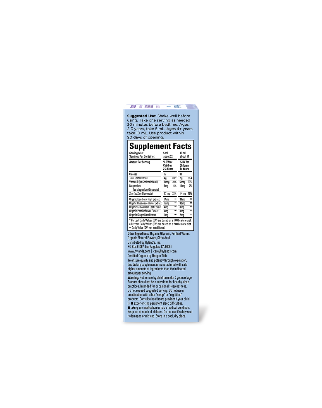 Kids Organic Sleep Melatonin Free 4oz.