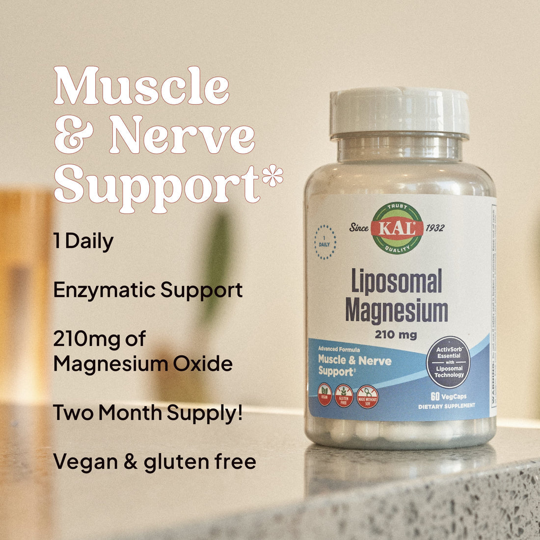 Liposomal Magnesium Oxide 210mg 60 Count