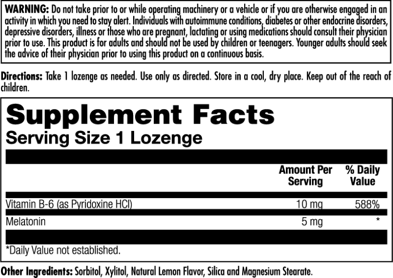 Melatonin 5mg Lozenges 60 Count         Lemon