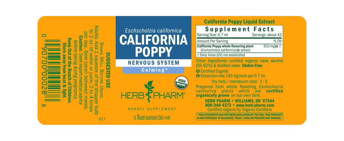 California Poppy Extract Tincture 1oz.