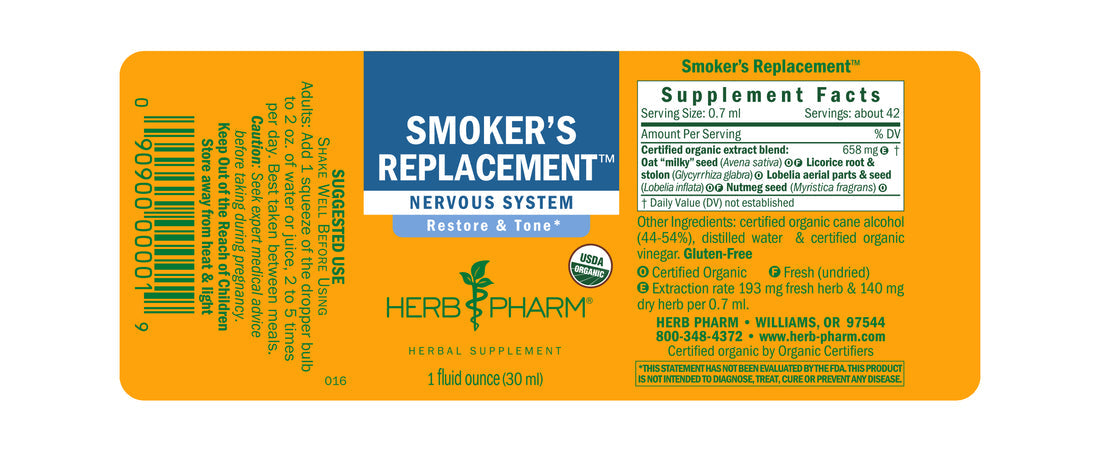Smokers Replacement Tincture 1oz.
