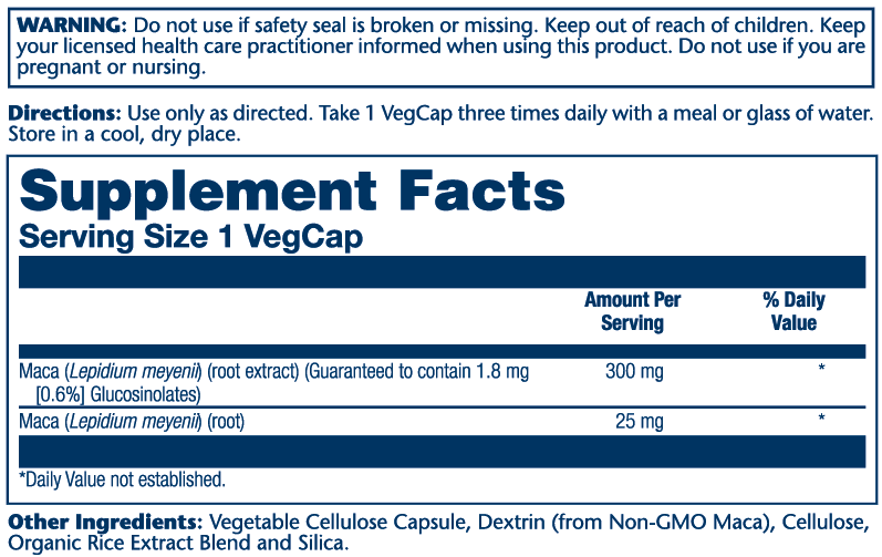 Maca Extract 300mg 60 Count