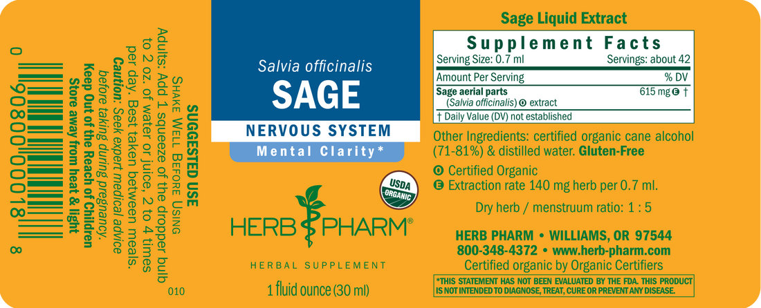 Sage Extract Tincture 1oz.