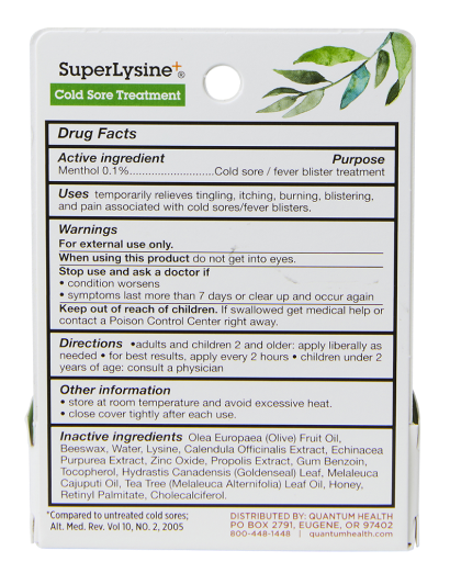 SuperLysine + Cold Sore Treatment .75oz.