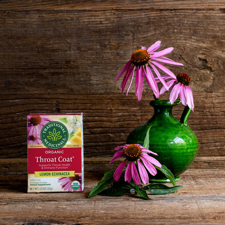 Organic Throat Coat Lemon Echinacea Tea 16 Count
