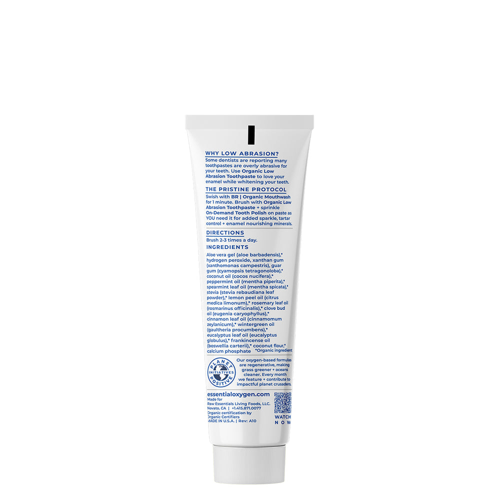 Organic Low Abrasion Toothpaste Peppermint 4oz.