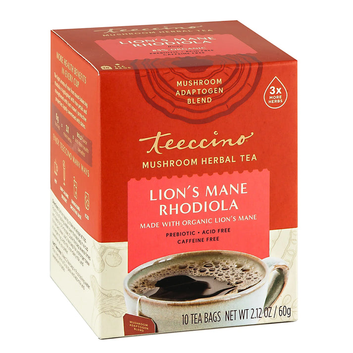 Mushroom Herbal Tea Lions Mane Rhodiola 10 Count