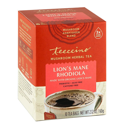 Mushroom Herbal Tea Lions Mane Rhodiola 10 Count