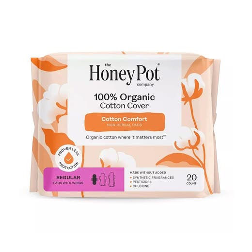 Organic Cotton Cover Regular Pads 20 Count