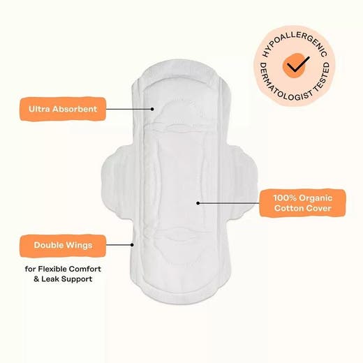 Organic Cotton Cover Regular Pads 20 Count