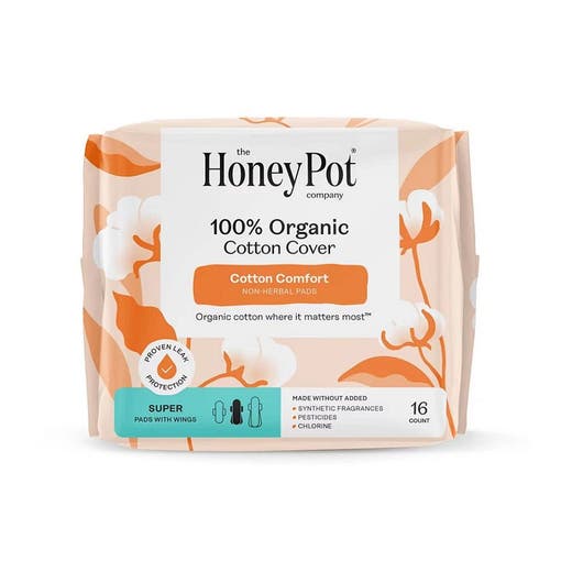 Organic Cotton Cover Super Pads 16 Count