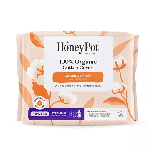 Organic Cotton Cover Heavy Flow Overnight Pads 16 Count