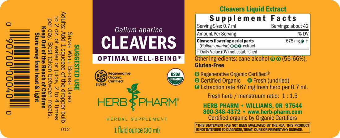 Cleavers Extract Tincture 1oz.