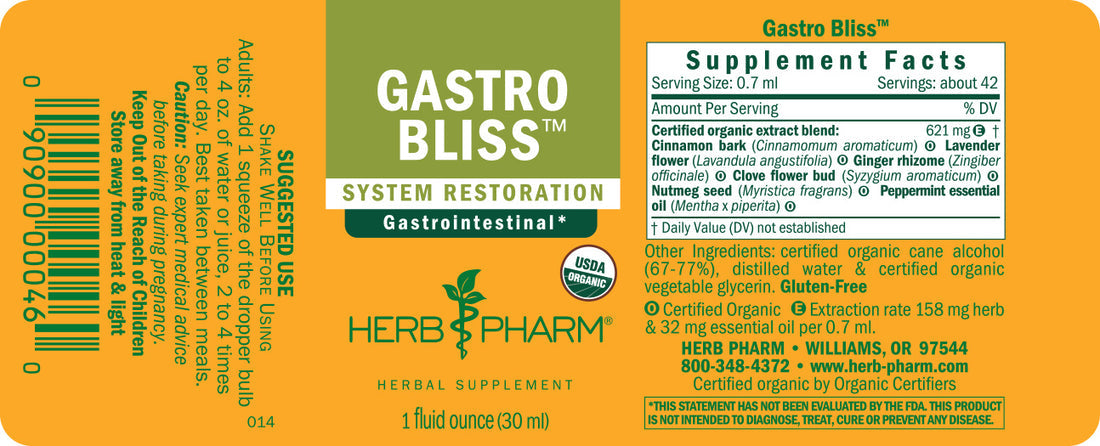 Gastro Calm/Bliss Tincture 1oz.