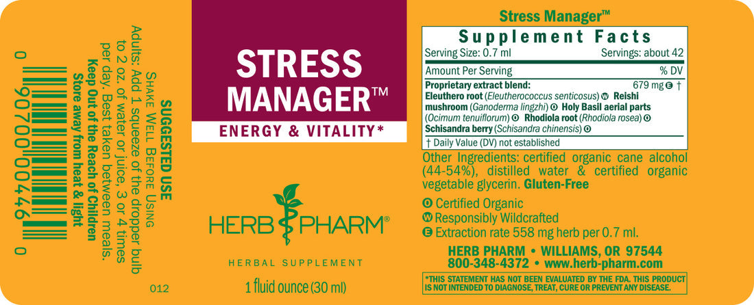 Stress Manager Tincture 1oz.