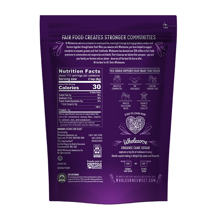 Organic Fair Trade Cane Sugar 32oz.