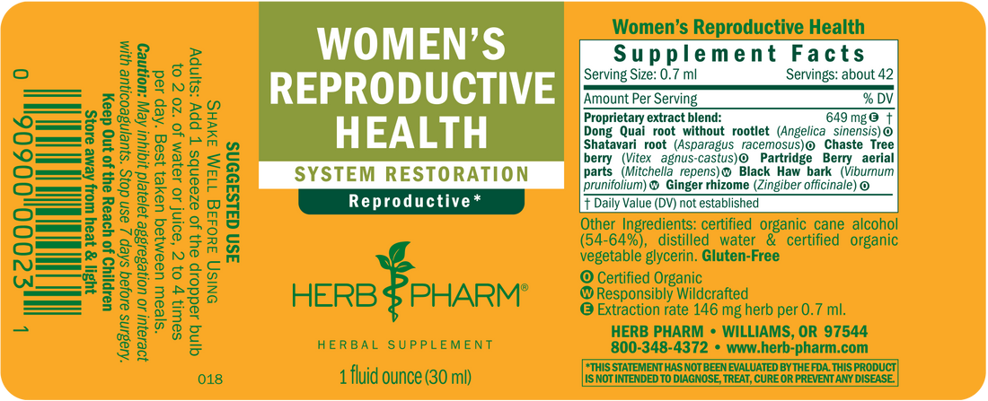 Women's Reproductive Health Tincture 1oz.