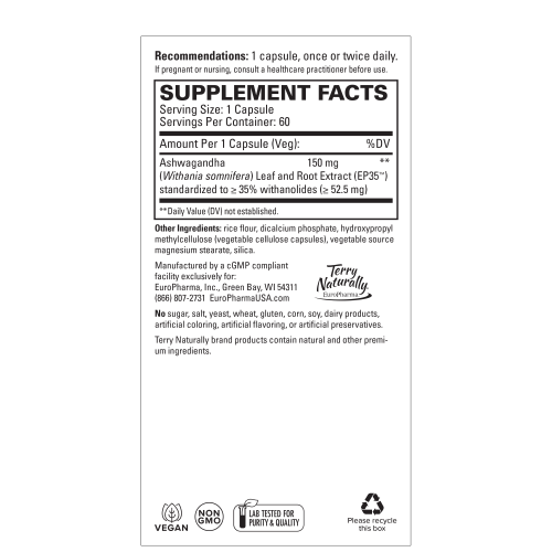 Ashwagandha EP35 Extra Strength 60 Count