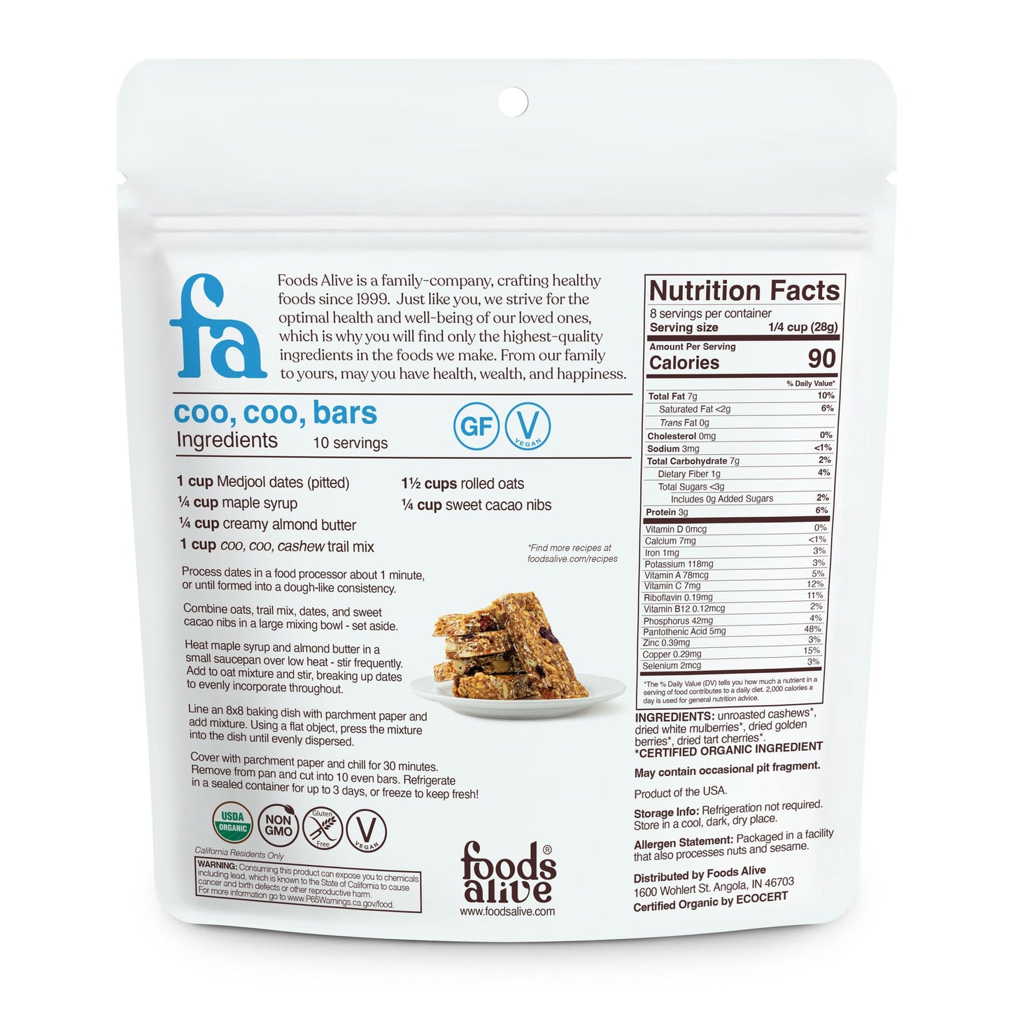 Coo, Coo, Cashew Mix/Trail Mix 8oz.