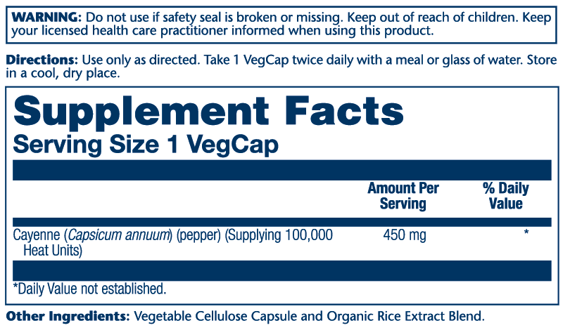 Cayenne 450mg 100 Count