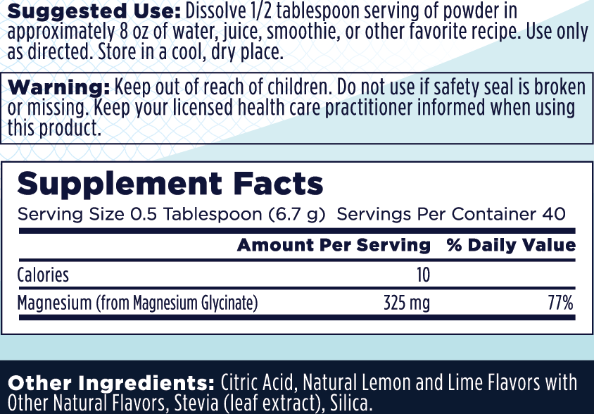 Calming Magnesium Powder Lemon Lime 9.5oz.