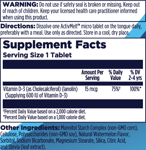 Kids Vitamin D Rex Activmelt 120 Count