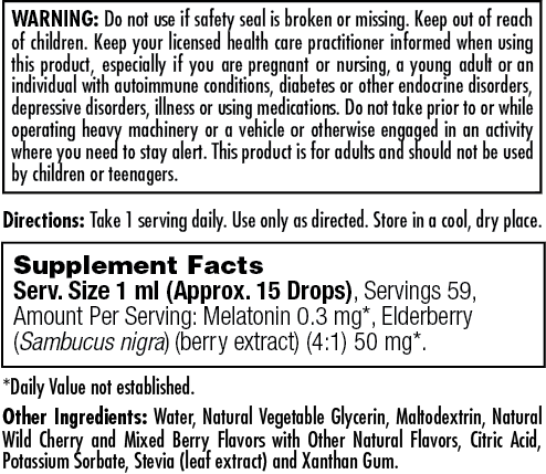 Melatonin Elderberry Dropins 2oz.