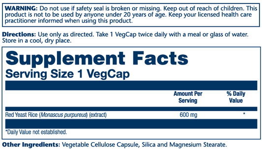 Red Yeast Rice 600mg 120 Count
