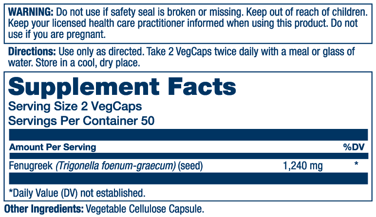 Fenugreek Seed 1240mg 100 Count