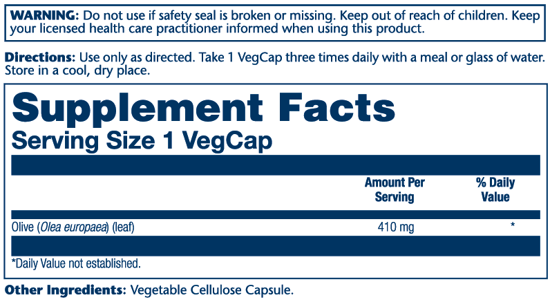 Olive Leaf 410mg 100 Count