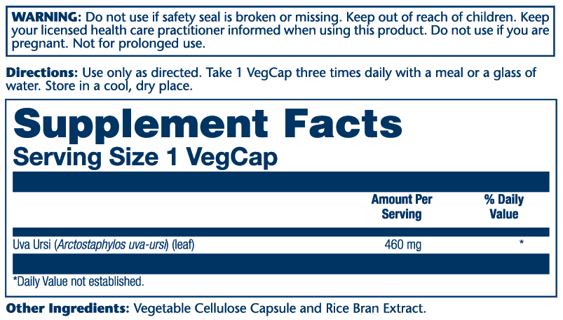 Uva Ursi 500mg 100 Count